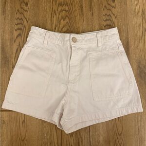 Zara White High Waist Shorts